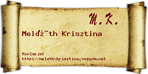 Meláth Krisztina névjegykártya